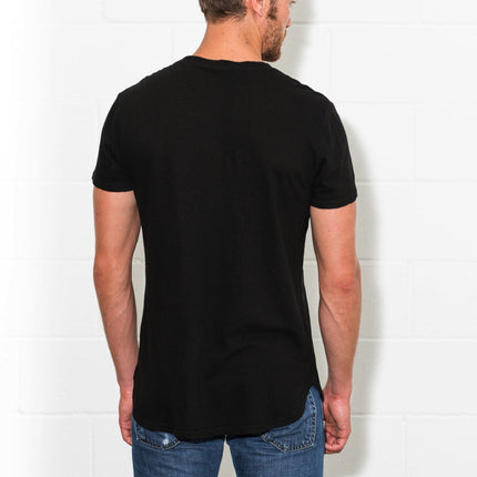 Men's Linen Blend Curved Bottom Crew Neck Tee