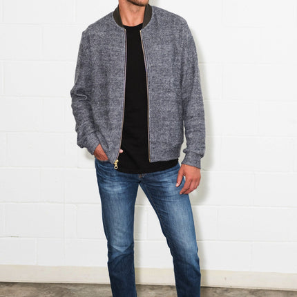 Men's Soft Knit Melange Bomber Jacket