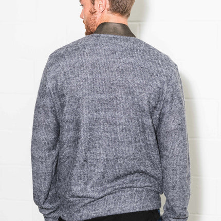 Men's Soft Knit Melange Bomber Jacket