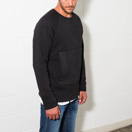 Men's French Terry Kangaroo Pocket Crew Neck Sweatshirt
