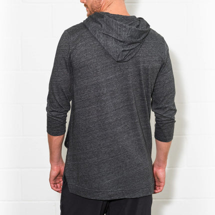 Men's 3/4 Sleeve Cowl Neck Visor Hoodie