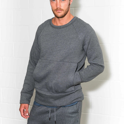 Men's French Terry Kangaroo Pocket Crew Neck Sweatshirt