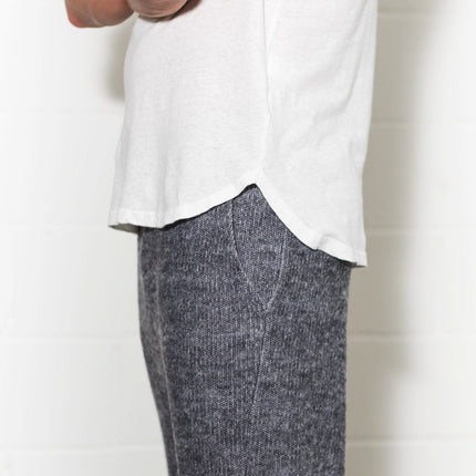 Men's Linen Blend Curved Bottom Crew Neck Tee