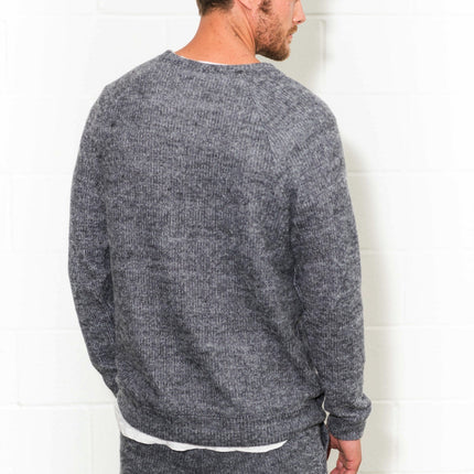 Men's Soft Knit Melange Kangaroo Pocket Pullover Sweater