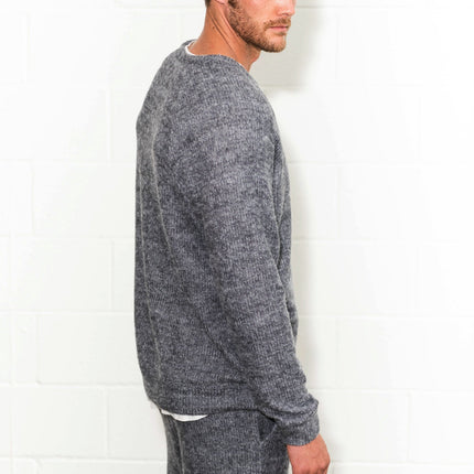 Men's Soft Knit Melange Kangaroo Pocket Pullover Sweater