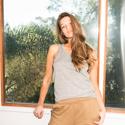 WOMEN'S NOVELTY TEXTURE TANK - MELANGE