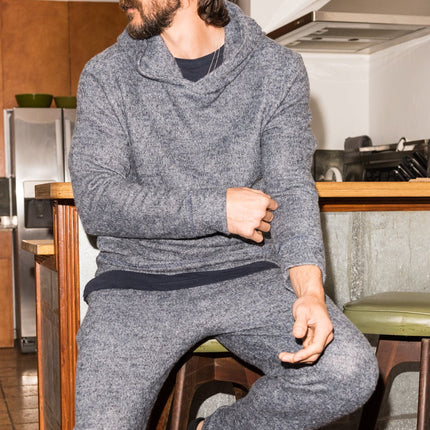Men's Soft Knit Melange Pullover Hoodie