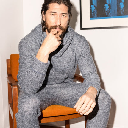 Men's Soft Knit Melange Pullover Hoodie