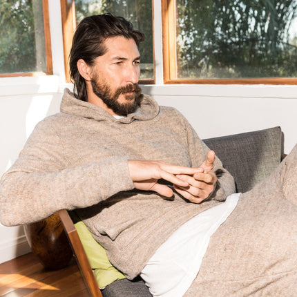 Men's Soft Knit Melange Pullover Hoodie