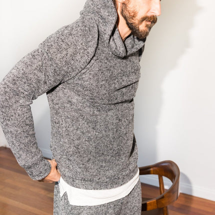 Men's Soft Knit Melange Pullover Hoodie