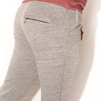 WOMEN'S BACK ZIP SWEATPANT - HEATHER GREY