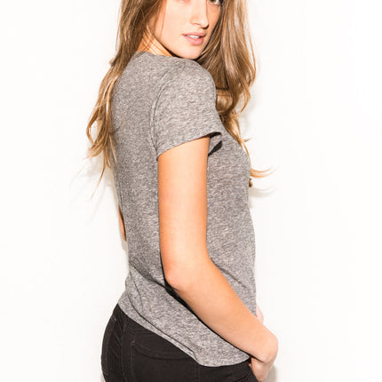 WOMEN'S WIDE NECK TEE - MINI STRIPE