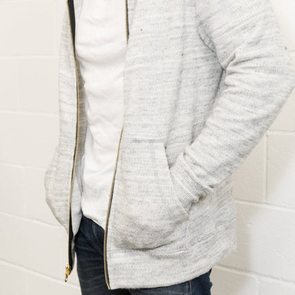 Men's Soft Knit Melange Zip Front Hoodie