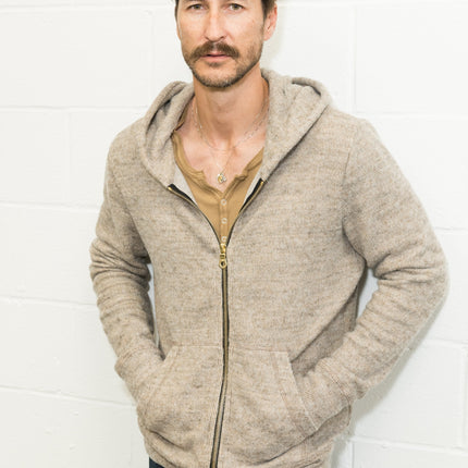Men's Soft Knit Melange Zip Front Hoodie