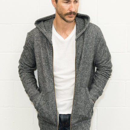 Men's Soft Knit Melange Zip Front Hoodie