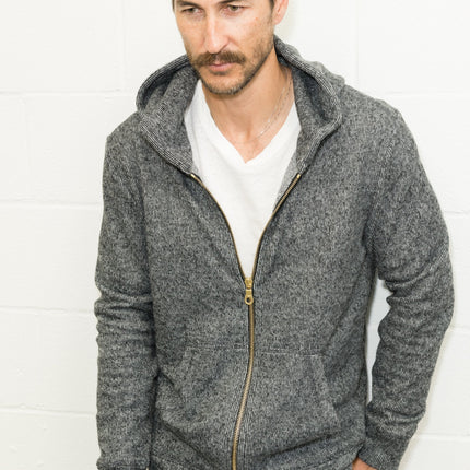 Men's Soft Knit Melange Zip Front Hoodie