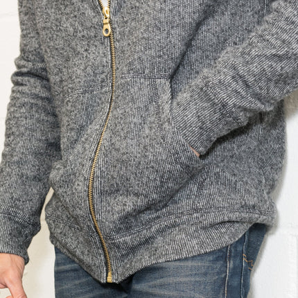 Men's Soft Knit Melange Zip Front Hoodie