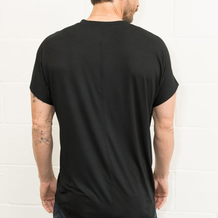 Men's Modal Center Stitch Curved Bottom Crew Neck Tee
