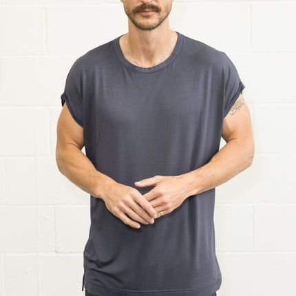 Men's Modal Hi-Lo Crew Neck Tee