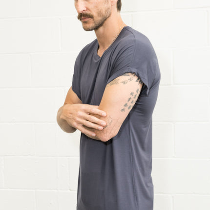 Men's Modal Hi-Lo Crew Neck Tee