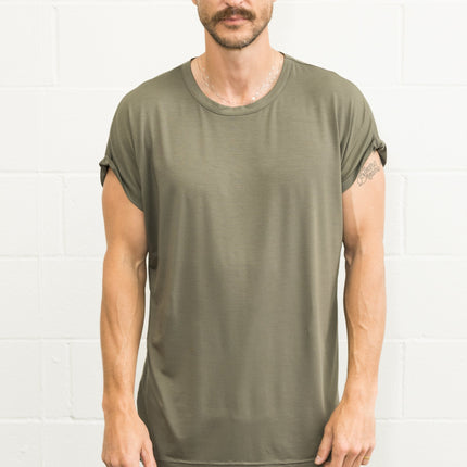 Men's Modal Hi-Lo Crew Neck Tee