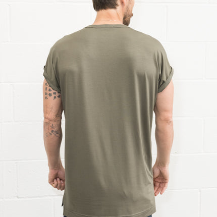 Men's Modal Hi-Lo Crew Neck Tee