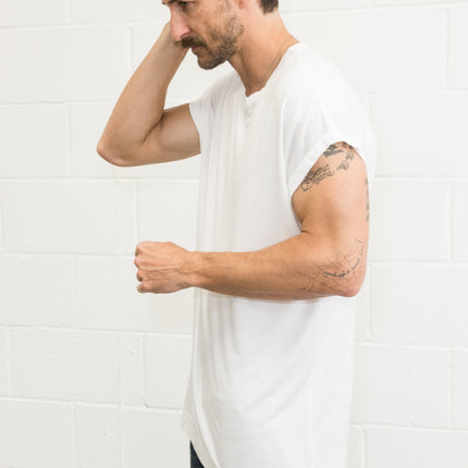 Men's Modal Hi-Lo Crew Neck Tee