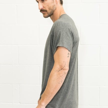 Men's Modal Center Stitch Curved Bottom Crew Neck Tee