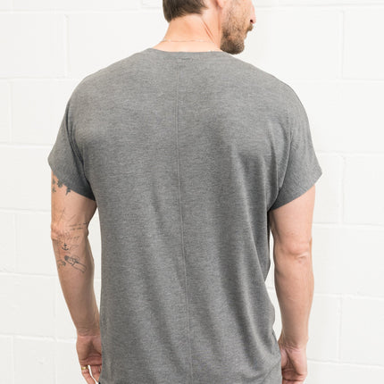 Men's Modal Center Stitch Curved Bottom Crew Neck Tee