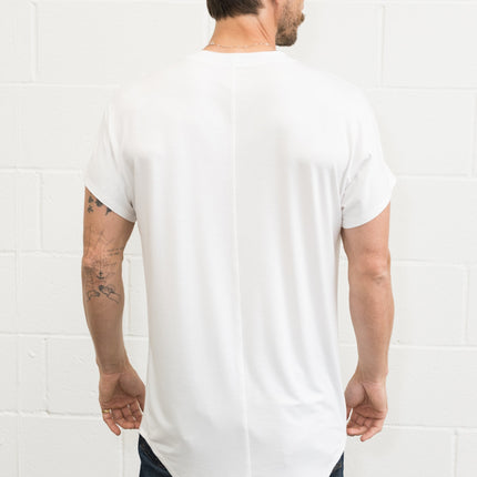 Men's Modal Center Stitch Curved Bottom Crew Neck Tee
