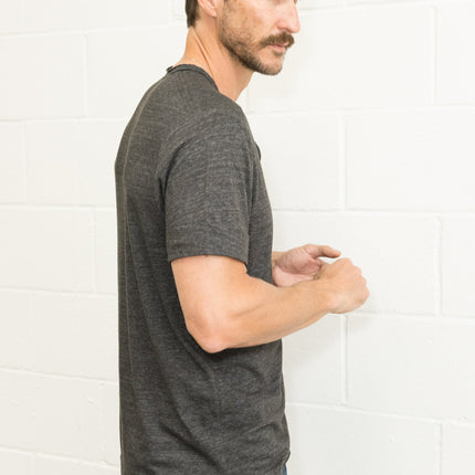 Men's Jersey Raw Neck Curved Pocket Tee