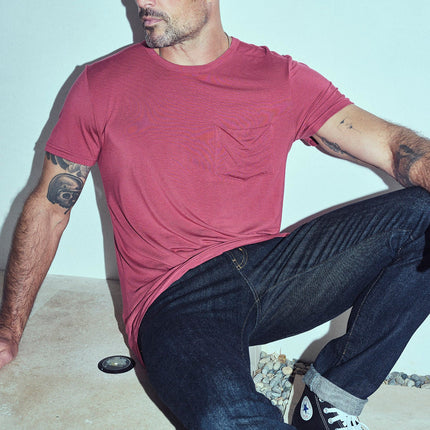 Men's Madison Modal V-Pocket Crew with Shoulder Seam