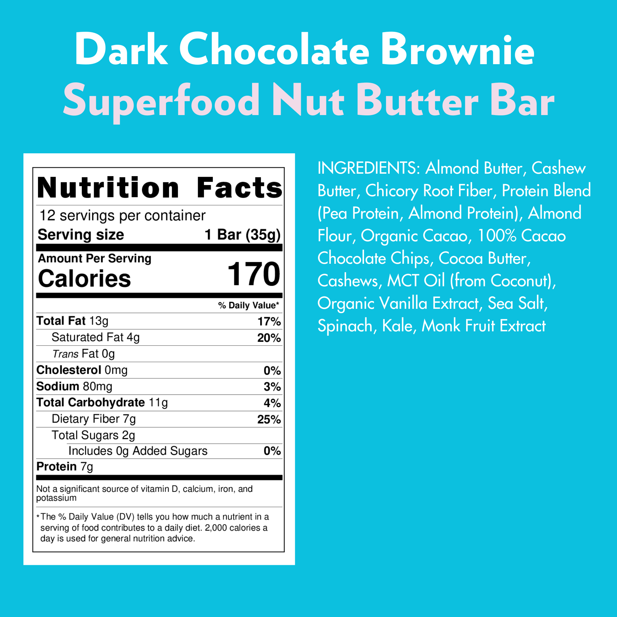 PRE-ORDER: Dark Chocolate Brownie Superfood Bar (12 Count) 🍫