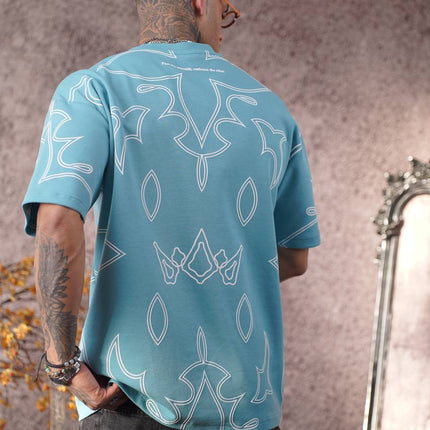 Deftlouwear Digital Print Rayon Shirt - Men's Short Sleeve Beach Shirt -  Lightweight Summer Top