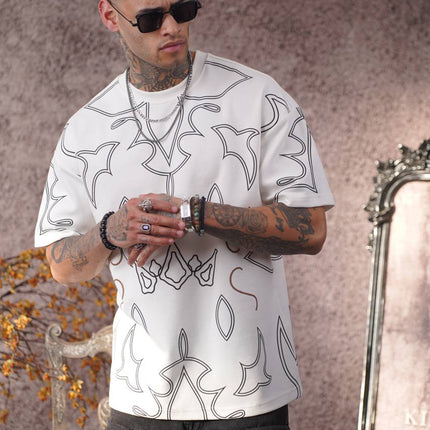 Deftlouwear Digital Print Rayon Shirt - Men's Short Sleeve Beach Shirt -  Lightweight Summer Top