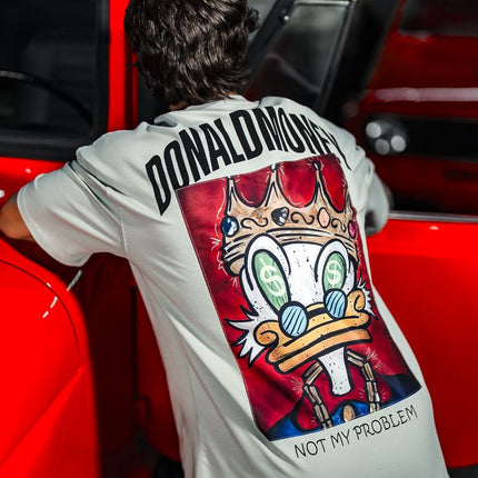 Donald Money Duck Graphic Tee, Funny Cartoon T-Shirt, Dollar Sunglasses