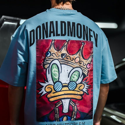 Donald Money Duck Graphic Tee, Funny Cartoon T-Shirt, Dollar Sunglasses
