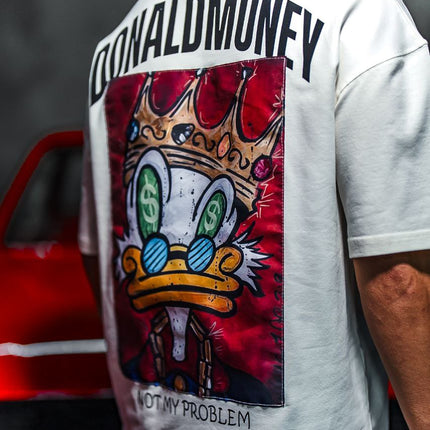 Donald Money Duck Graphic Tee, Funny Cartoon T-Shirt, Dollar Sunglasses