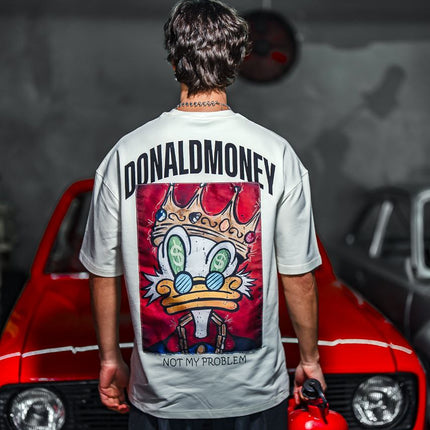 Donald Money Duck Graphic Tee, Funny Cartoon T-Shirt, Dollar Sunglasses