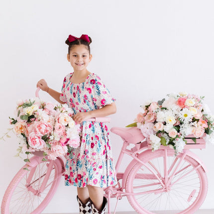 SALE Dots & Daisies Smocked Ruffle Dress