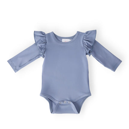 Dusty Blue L/S Flutter Bodysuit