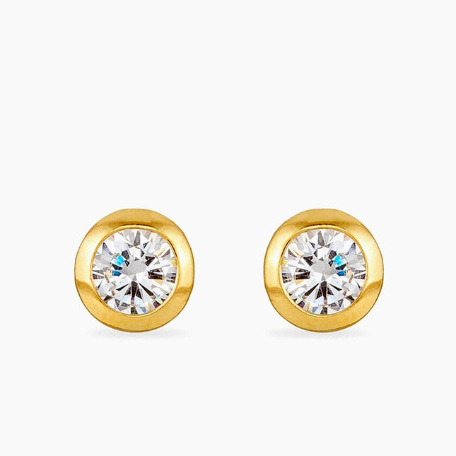 Kerry 2ct CZ 14k Gold Stud Earrings
