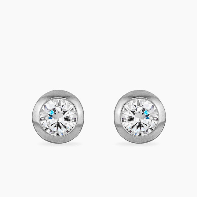 Kerry 2ct CZ White Gold Rhodium Stud Earrings
