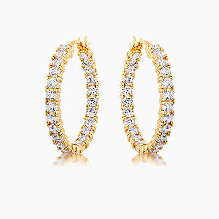 18k Gold Plated Eternity Hoop Earrings