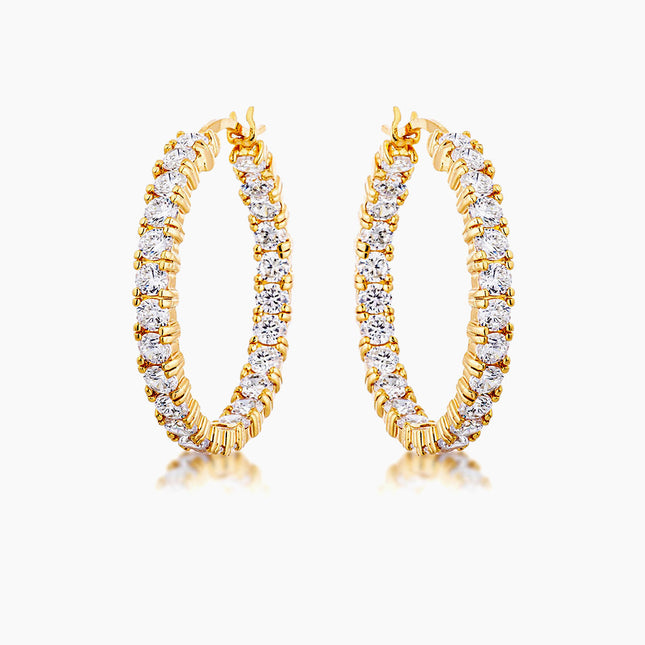 18k Gold Plated Eternity Hoop Earrings