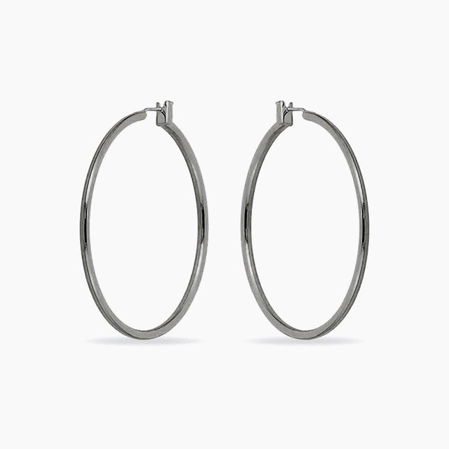 Yasmin White Gold Rhodium Large Hoop Earrings