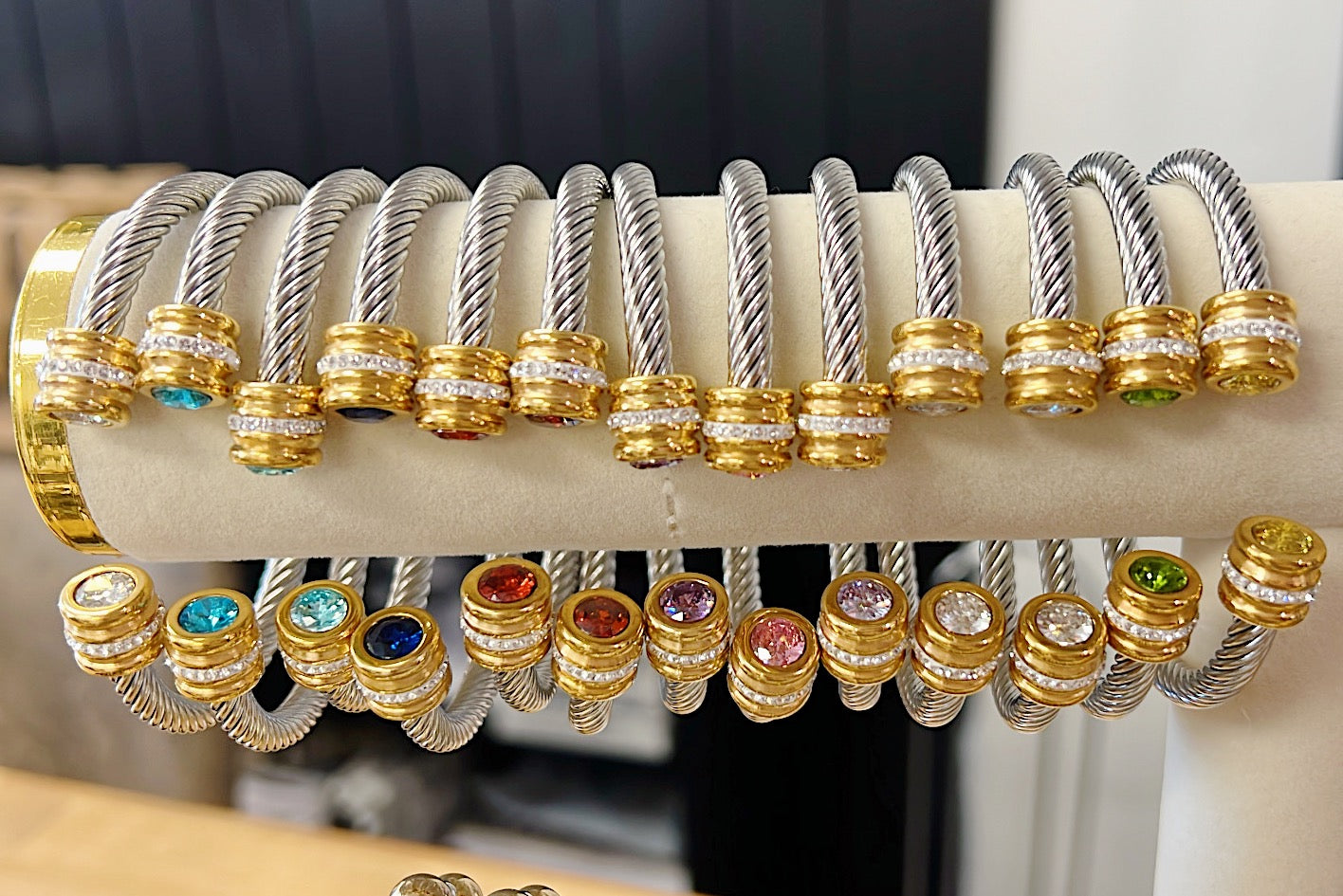 Cable Birthstone Bracelet