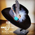 Blue Turquoise and Spotted Feather