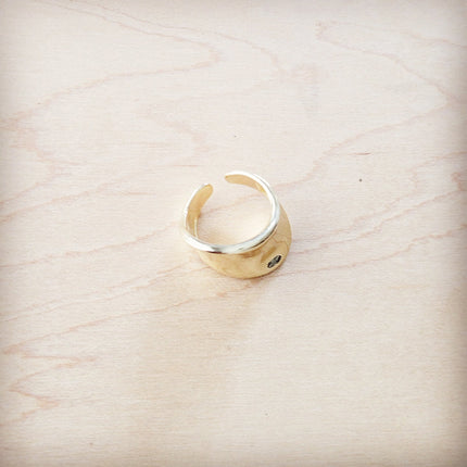 **Gold Electroplate Asymetrical Cuff Ring 012a2