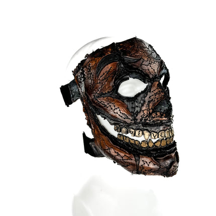 Genuine Leather Mask - GigaMyme Leatherface Edition - Handmade Mime Full Face Cover for Halloween, Performance or Cosplay Costume